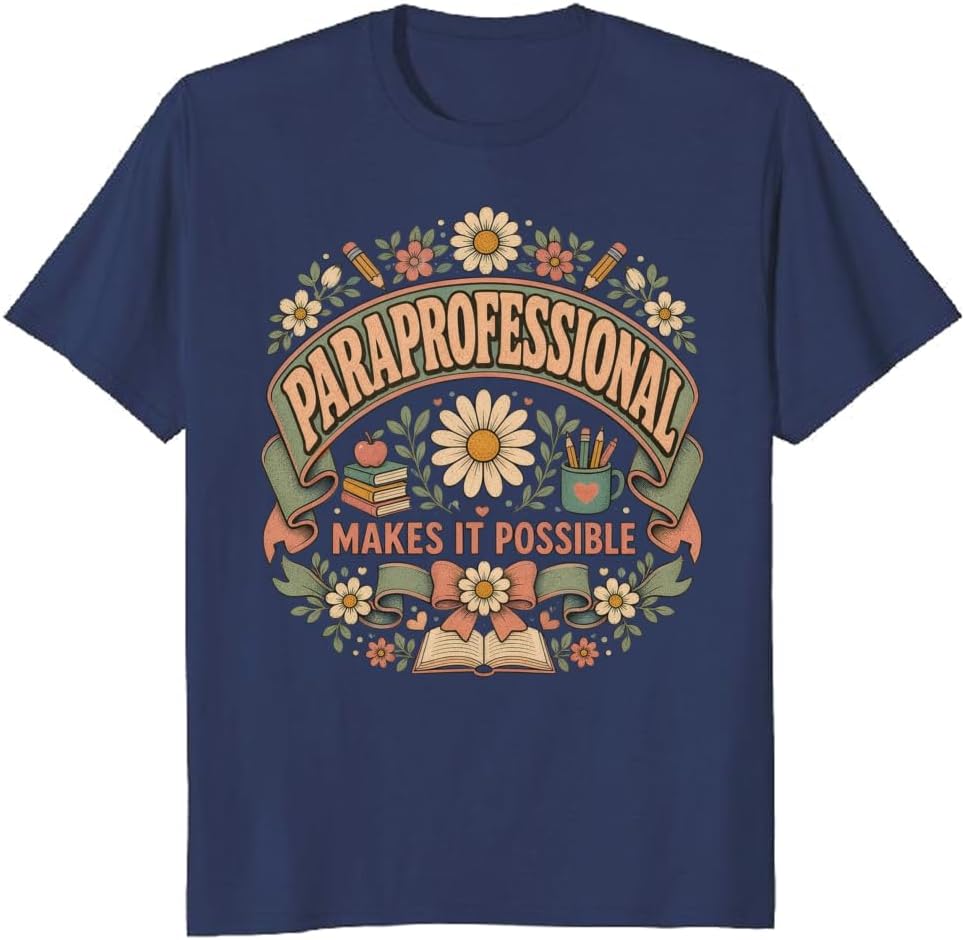 School Paras T-Shirt Appreciation Retro Daisy Graphic Tee - S10