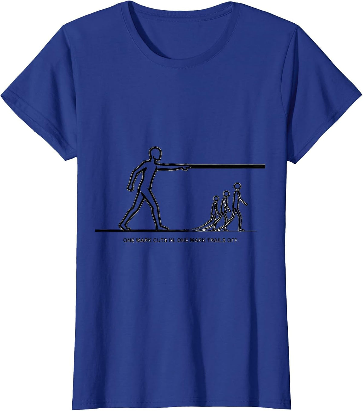Women's One Mark Cuts In One Mark Trails Off Funny Grammar Teacher T-Shirt - Royal Blue