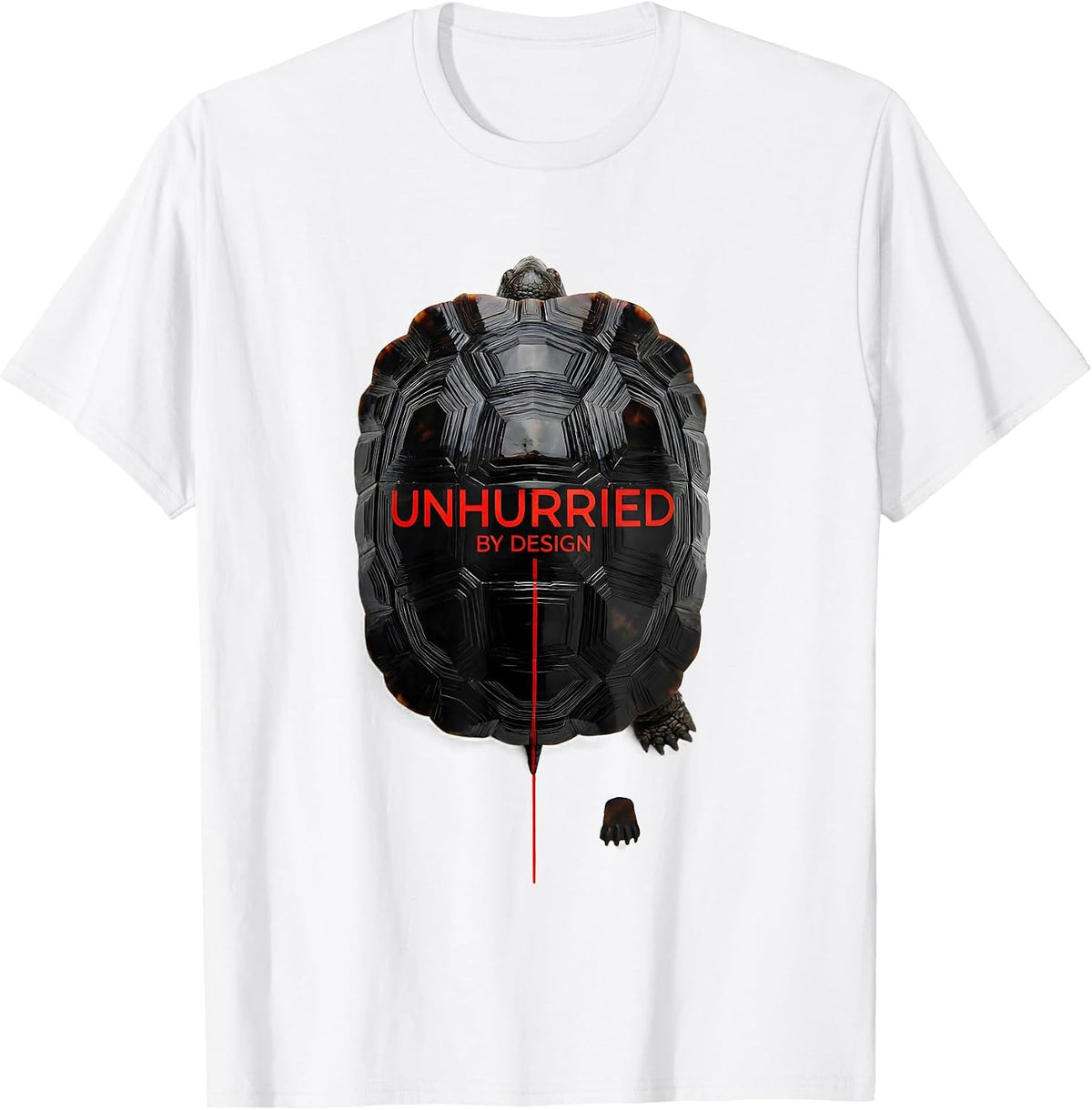 Men's Unhurried By Design Swiss International Turtle Lover Humor T-Shirt - White