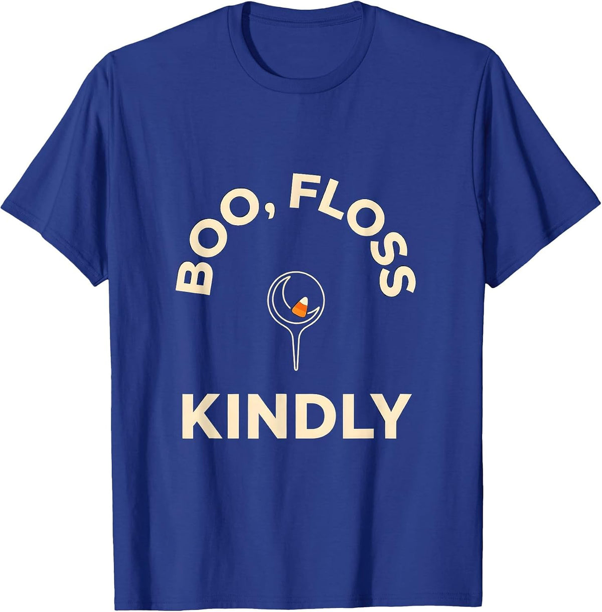 Boo Floss Kindly Minimalist Dental Humor Halloween Costume T-Shirt - Royal Blue