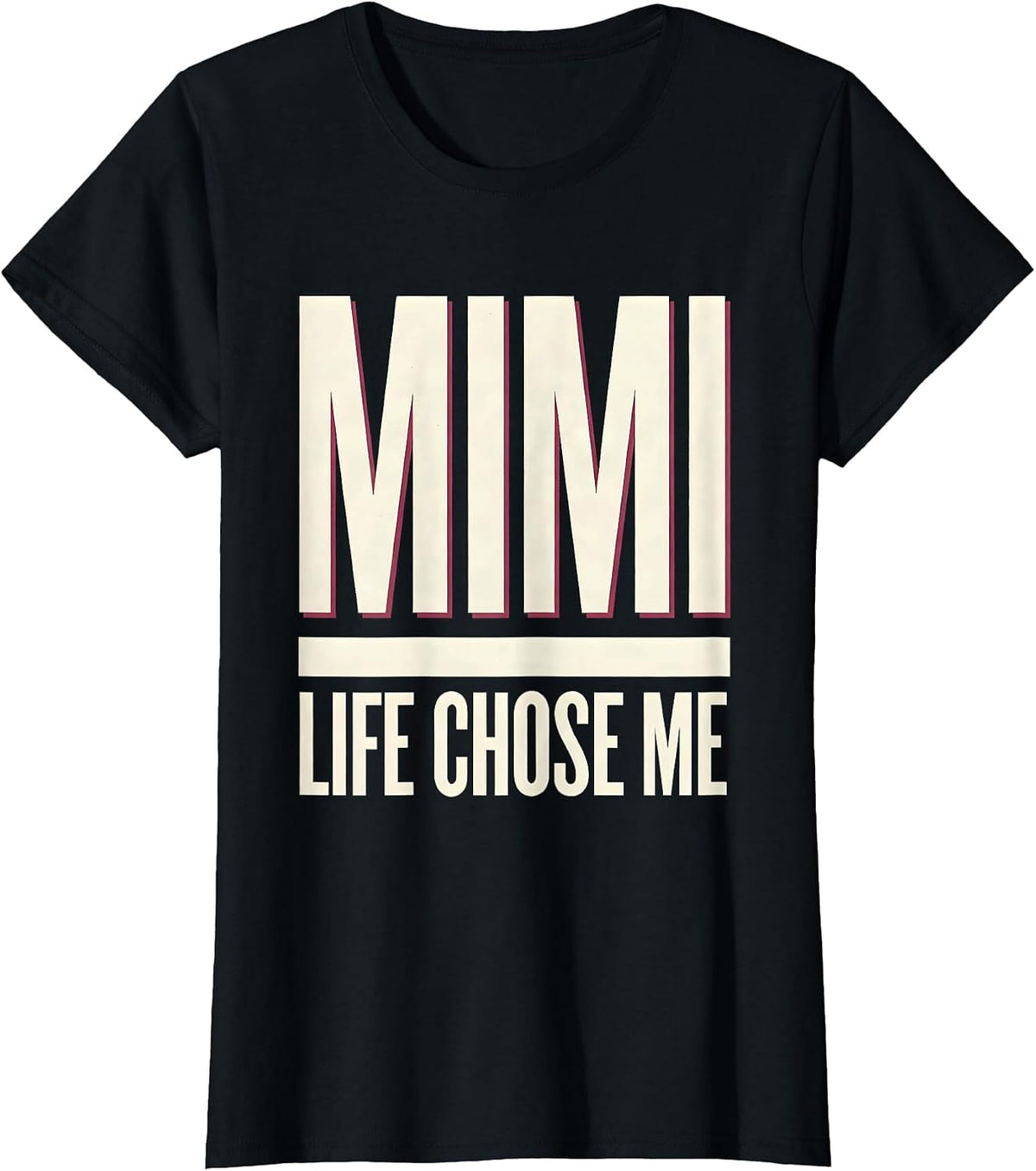 Women's Mimi Life Chose Me Proud Grandma Design T-Shirt - Black