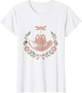 Women's Cowgirl Hat Floral Wreath Rodeo Illustration T-Shirt - White