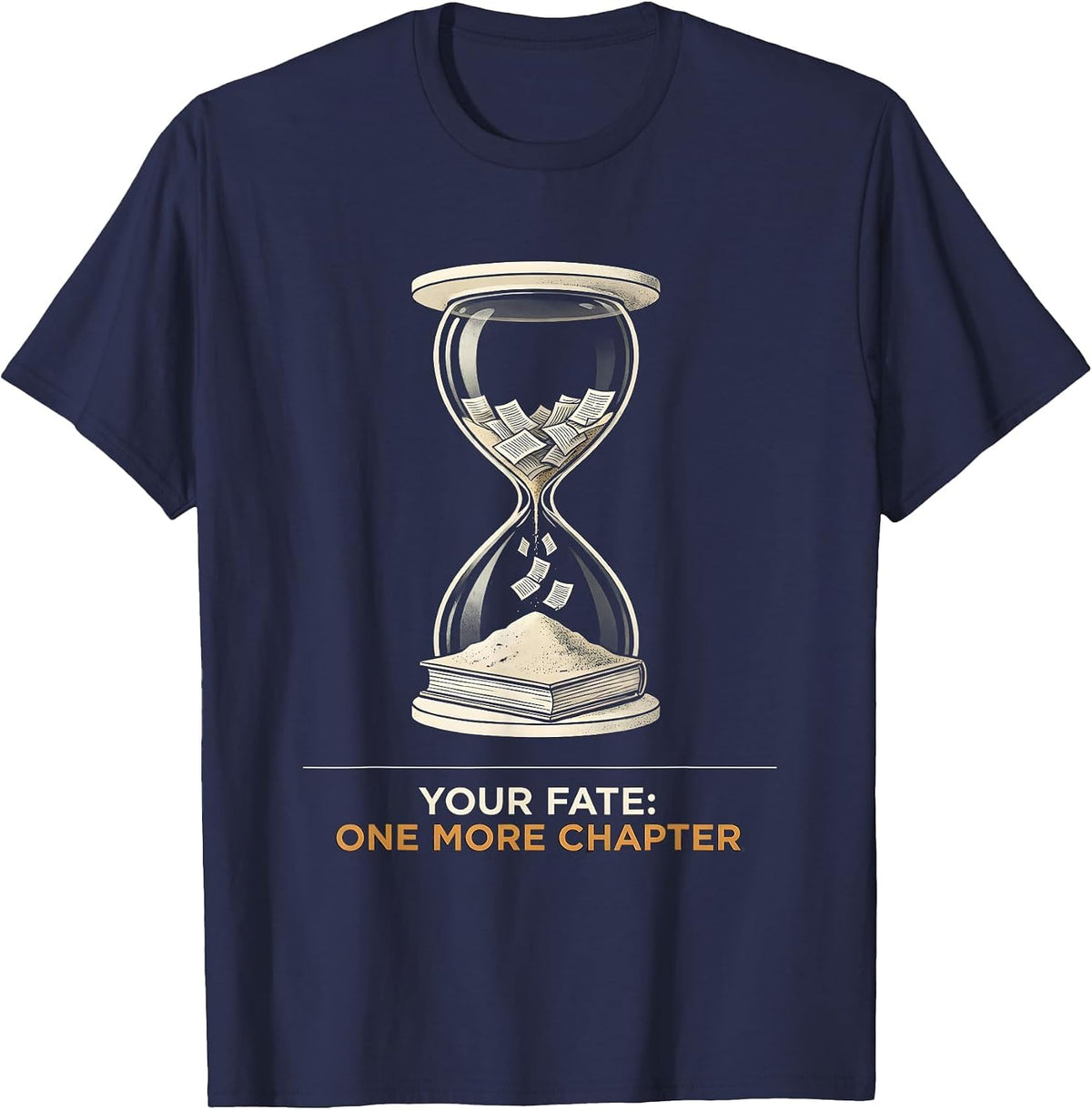 Your Fate: One More Chapter Editorial Conceptual Bookworm T-Shirt - Navy Blue