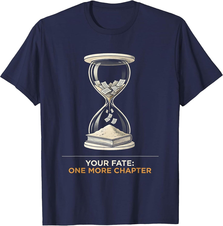 Your Fate: One More Chapter Editorial Conceptual Bookworm T-Shirt - Navy Blue