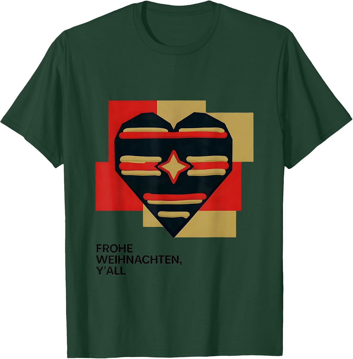 Frohe Weihnachten, Y'all German Heritage Humor Holiday Pride T-Shirt - Dark Green