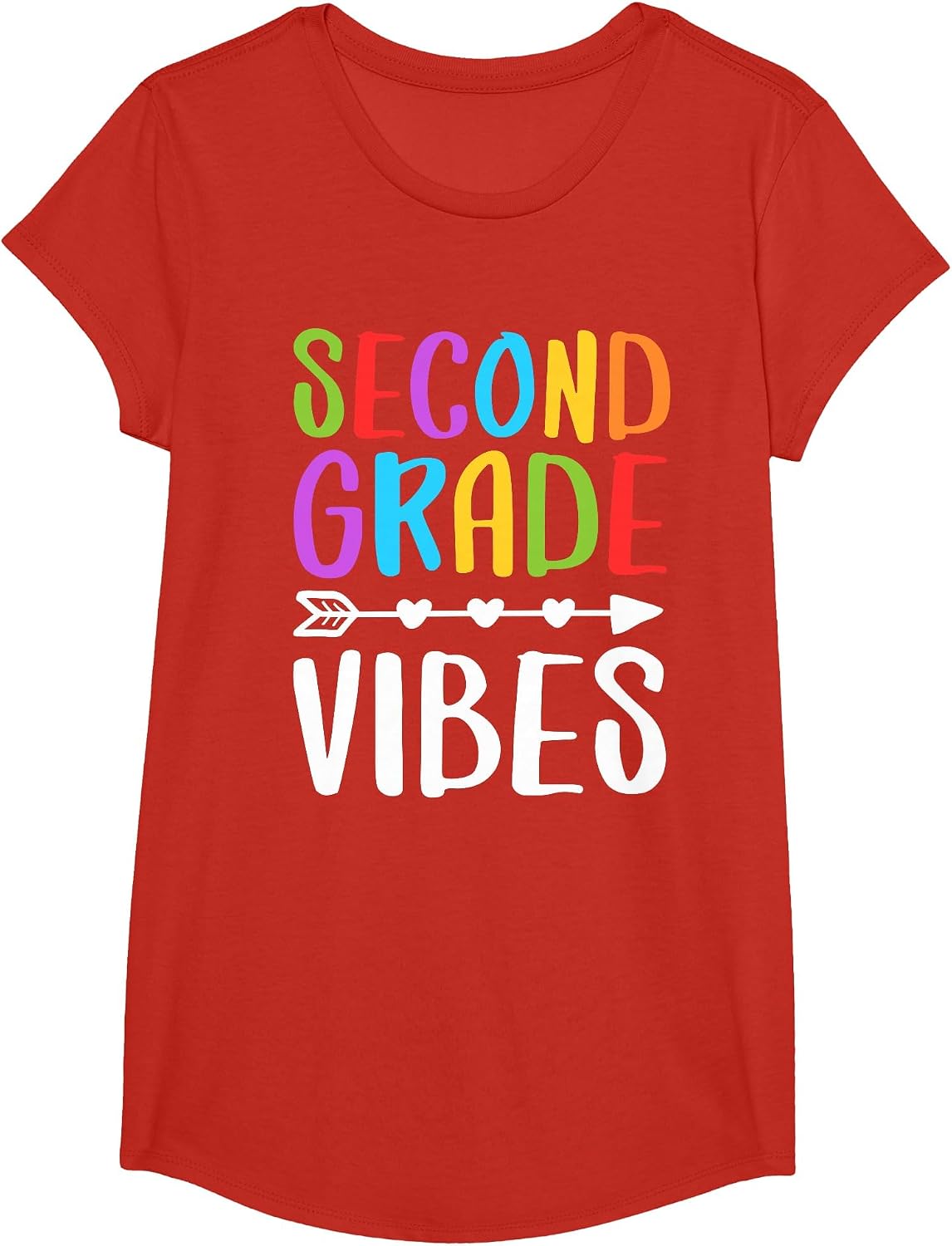 Second Grade Vibes Shirt for Kids Boys Girls 2nd Grade Teacher Student Tee T-Shirt - Girls Red