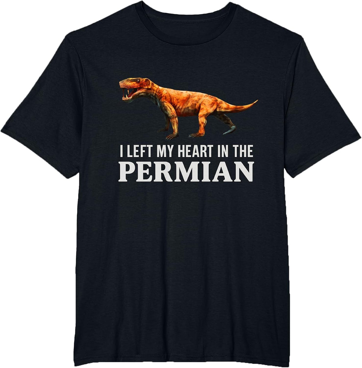 I Left My Heart in the Permian Inostrancevia Gorgonopsid T-Shirt - Black