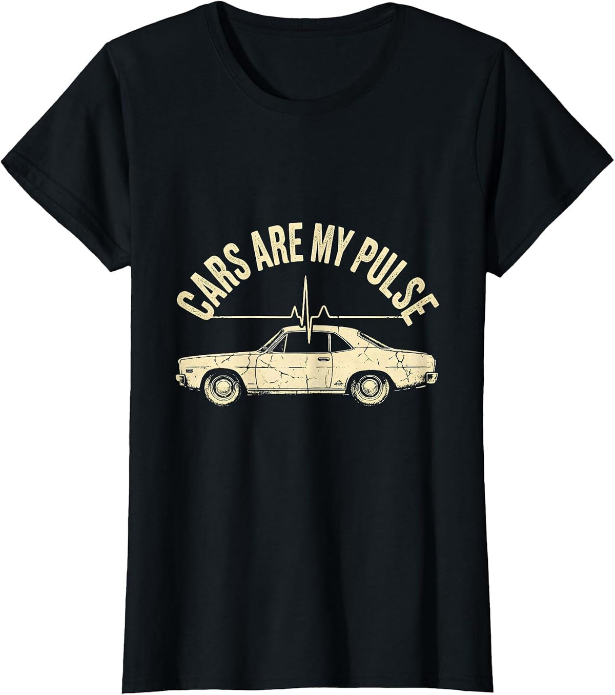 Cars Are My Pulse Vintage Car Enthusiast Boho Western Auto T-Shirt - Black