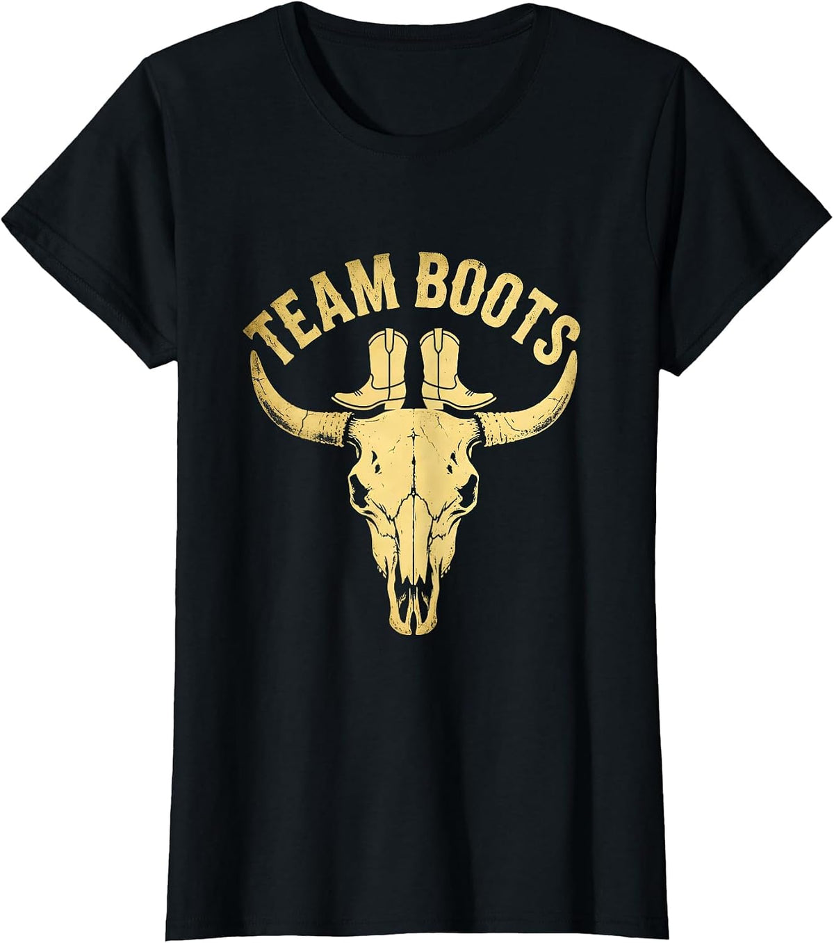 Team Boots Boho Western Gender Reveal Family Tribute T-Shirt - Black