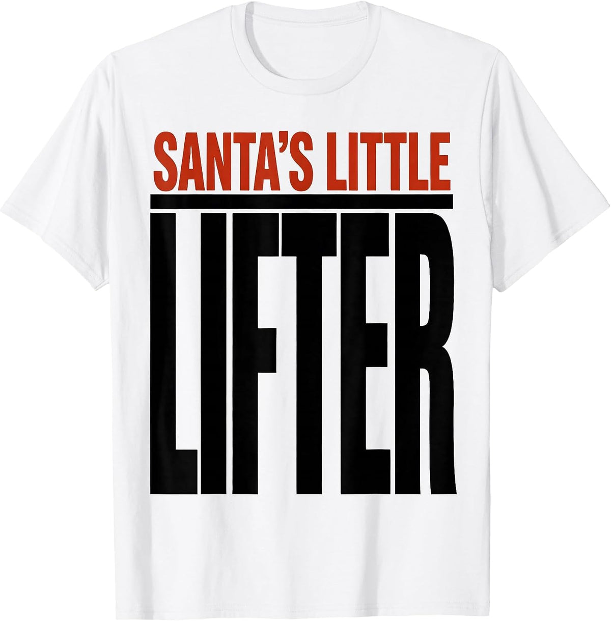 Men's Santa's Little Lifter Funny Christmas Gym Workout T-Shirt - White
