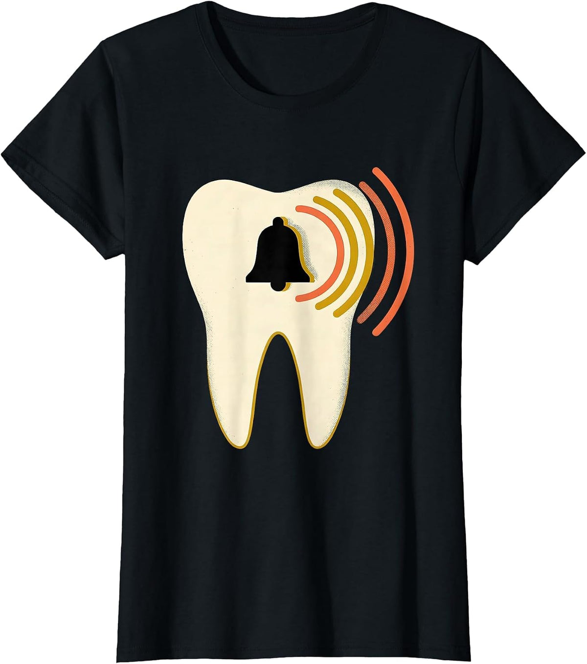 Oversized Tooth Midcentury Modern Dentist Christmas Humor T-Shirt - Black