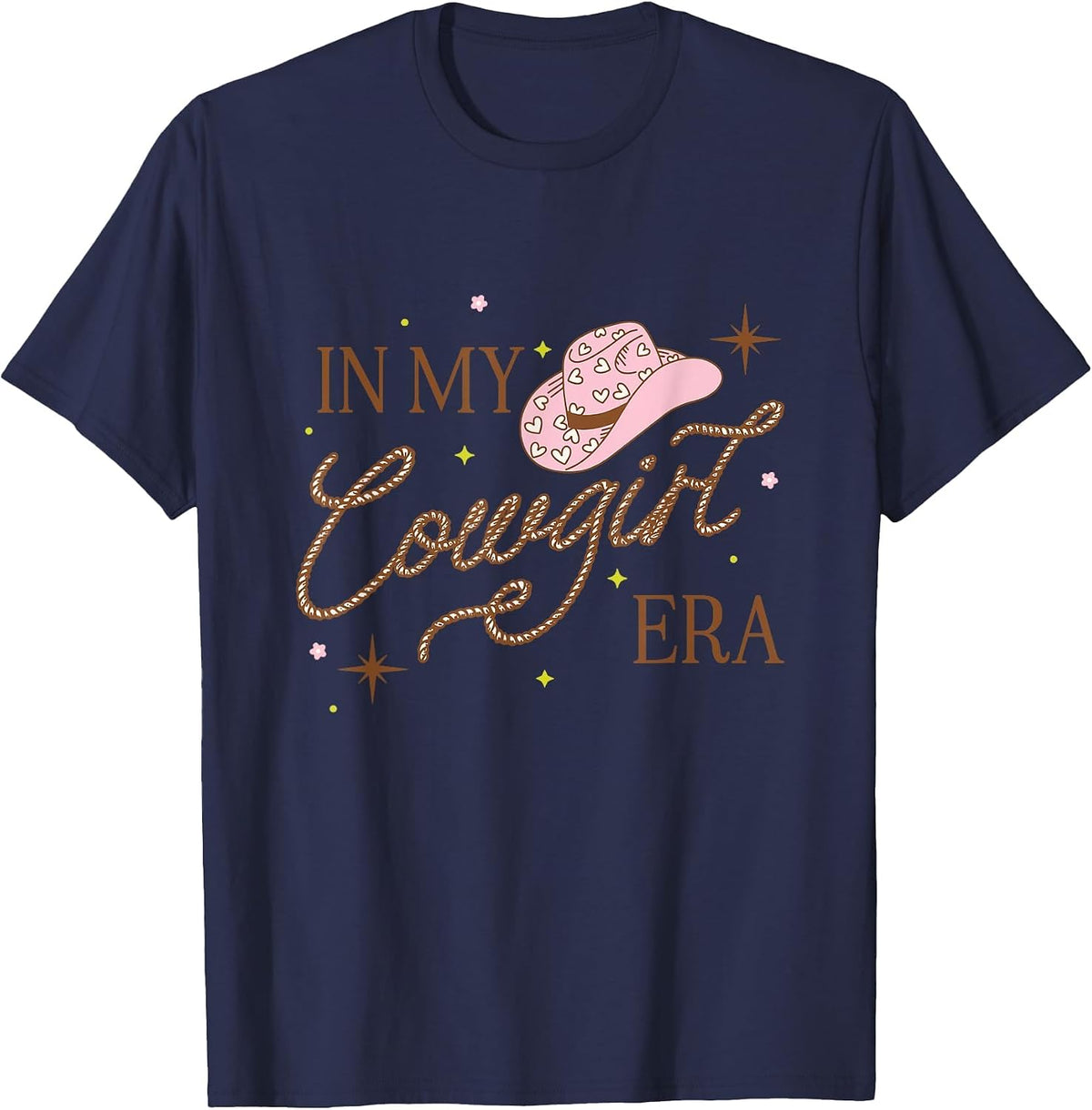 in My Cowgirl Era Southern Girl Rodeo Cowgirl T-Shirt - Navy Blue