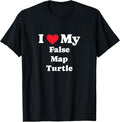 I Love My False Map Turtle Pseudogeographica T-Shirt - As Pictured