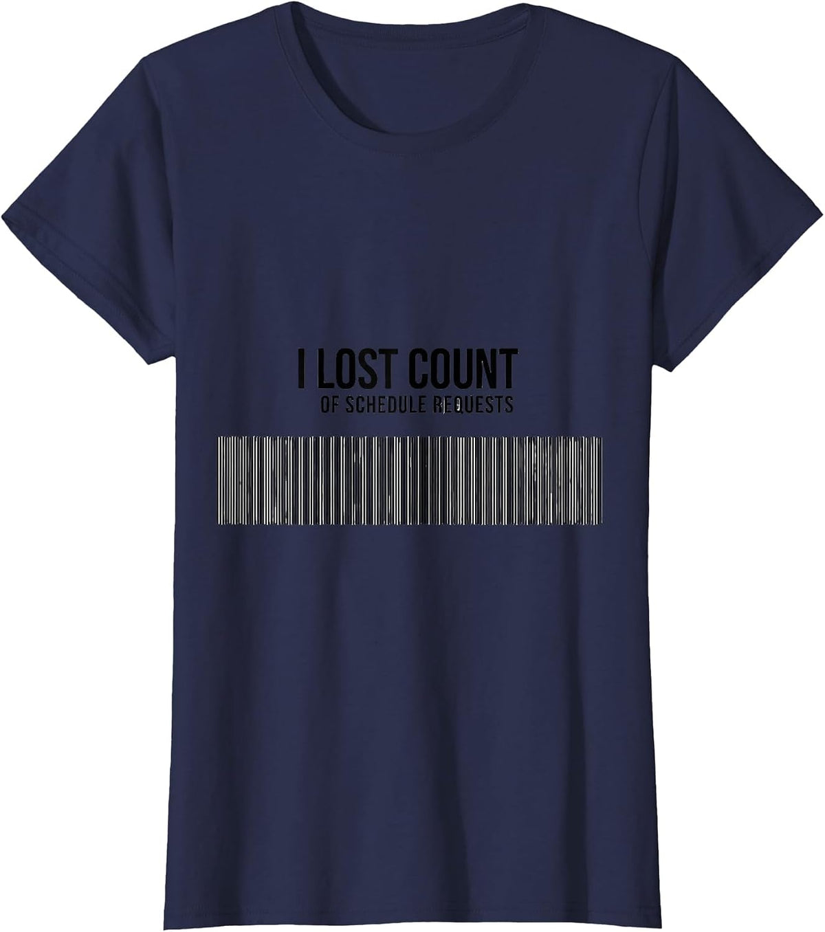 Women's I Lost Count Of Schedule Requests Groovy School Counselor T-Shirt - Navy Blue