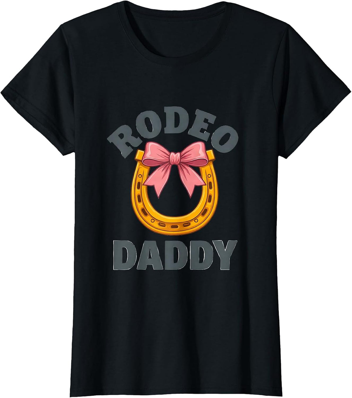 Women's Rodeo Daddy Pink Boots Coquette CowGirl Birthday Party T-Shirt - Black