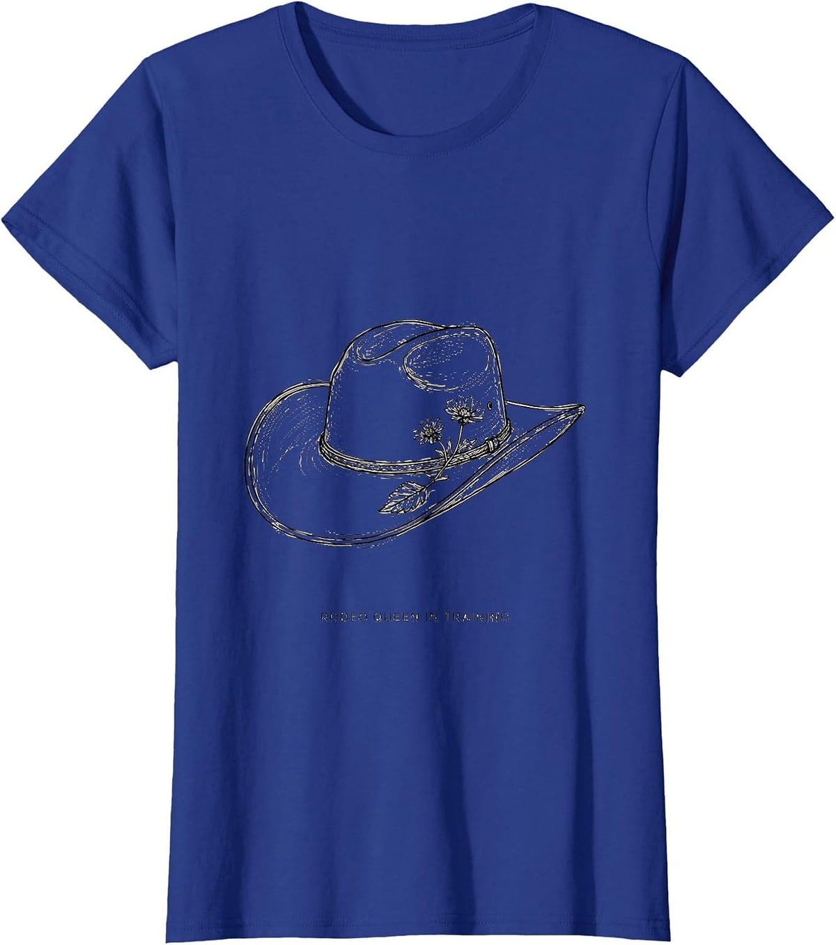 Women's Rodeo Queen In Training Western Cowgirl Design T-Shirt - Royal Blue