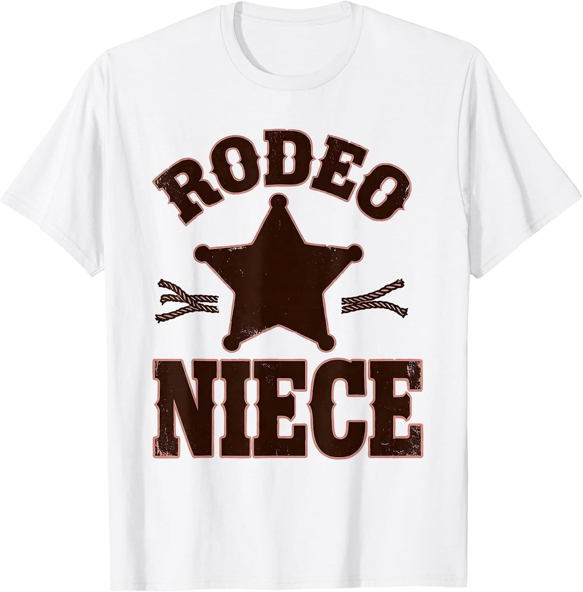 Men's Rodeo Niece Stencil Graphic Cowgirl Birthday Party Family T-Shirt - White
