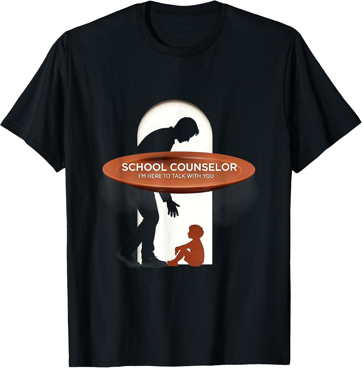 Men's School Counselor I'm Here To Talk With You Support T-Shirt - Black