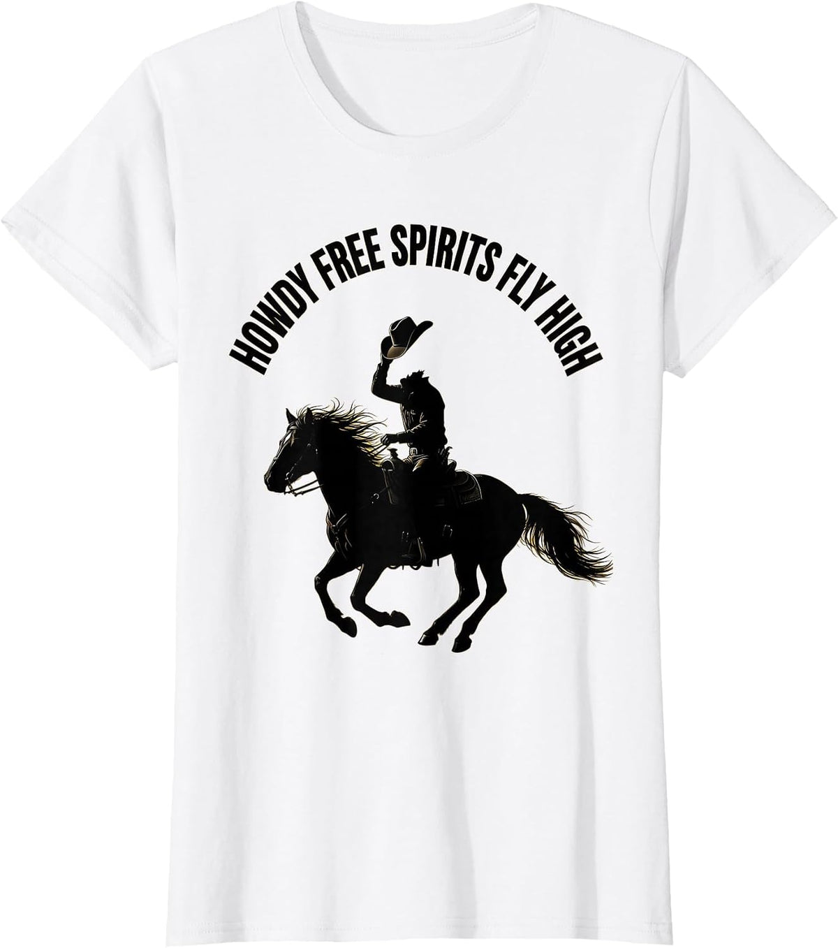 Howdy Free Spirits Fly High Western Boho Design T-Shirt - White