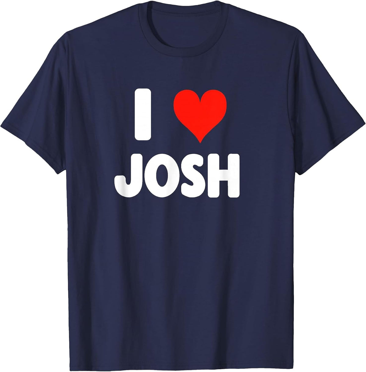 I Love Josh - Heart T-Shirt - Navy Blue