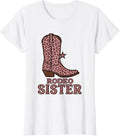 Women's Rodeo Sister Cowgirl Birthday Party Family Matching Shirts T-Shirt - White