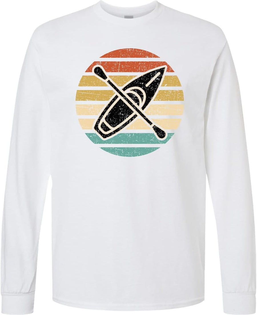 inktastic Kayaking Retro Kayak Boating Adult Long Sleeve T-Shirt - 0020 White