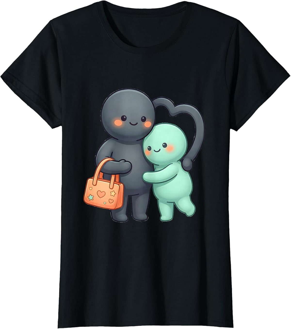 Women's Para Support Squad Kawaii Paraeducator Appreciation T-Shirt - Black