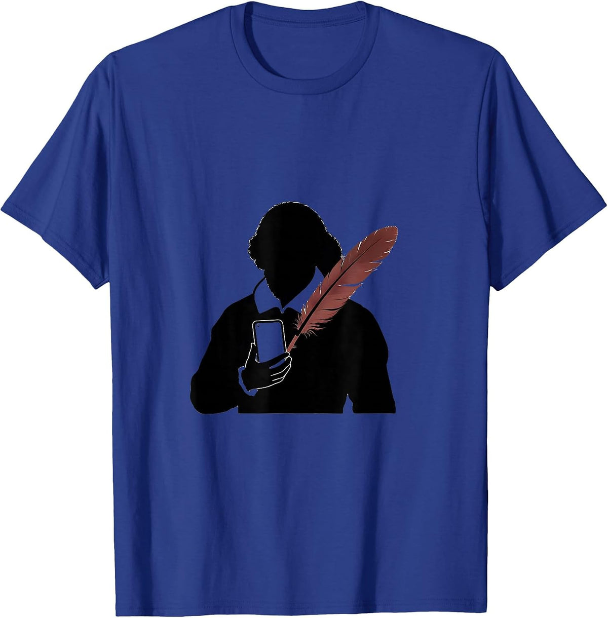 Men's Shakespeare Silhouette Minimalist English Literature Humor T-Shirt - Royal Blue