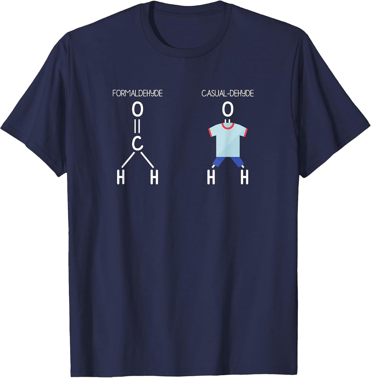 Formaldehyde Casual Dehyde Chemistry T-Shirt - Navy Blue