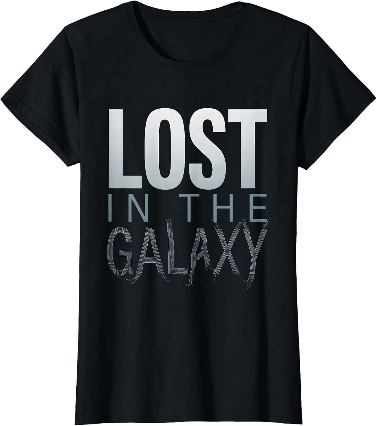 Lost in the Galaxy Cosmic Space Design T-Shirt - Black
