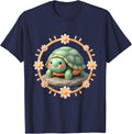 Box Turtle Basking on Sun-Warmed Rock T-Shirt - Navy Blue