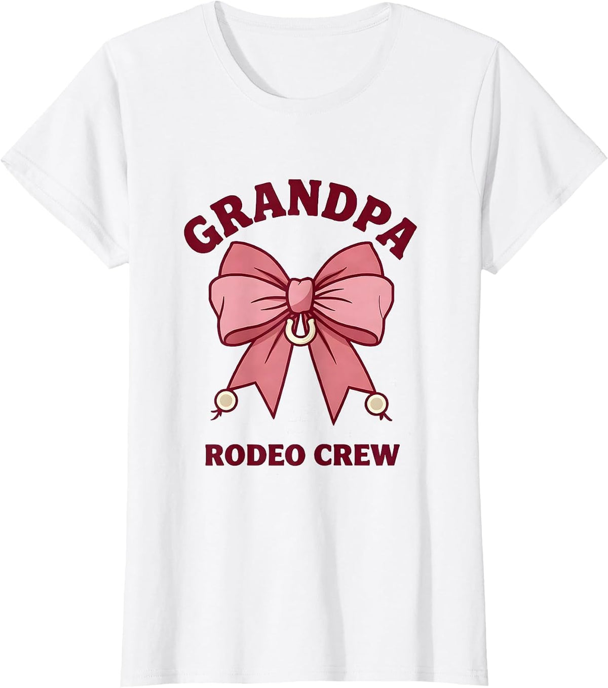 Women's Grandpa, Rodeo Crew Coquette CowGirl Birthday Party Family T-Shirt - White