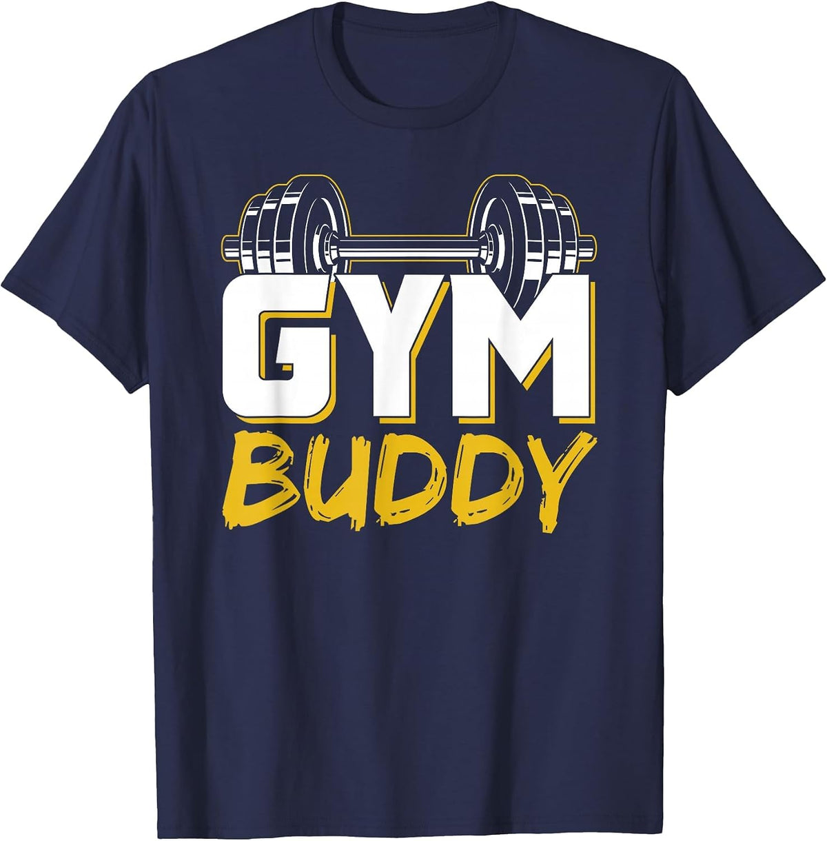 Gym Buddy Workout Fitness Train Training T-Shirt - Navy Blue