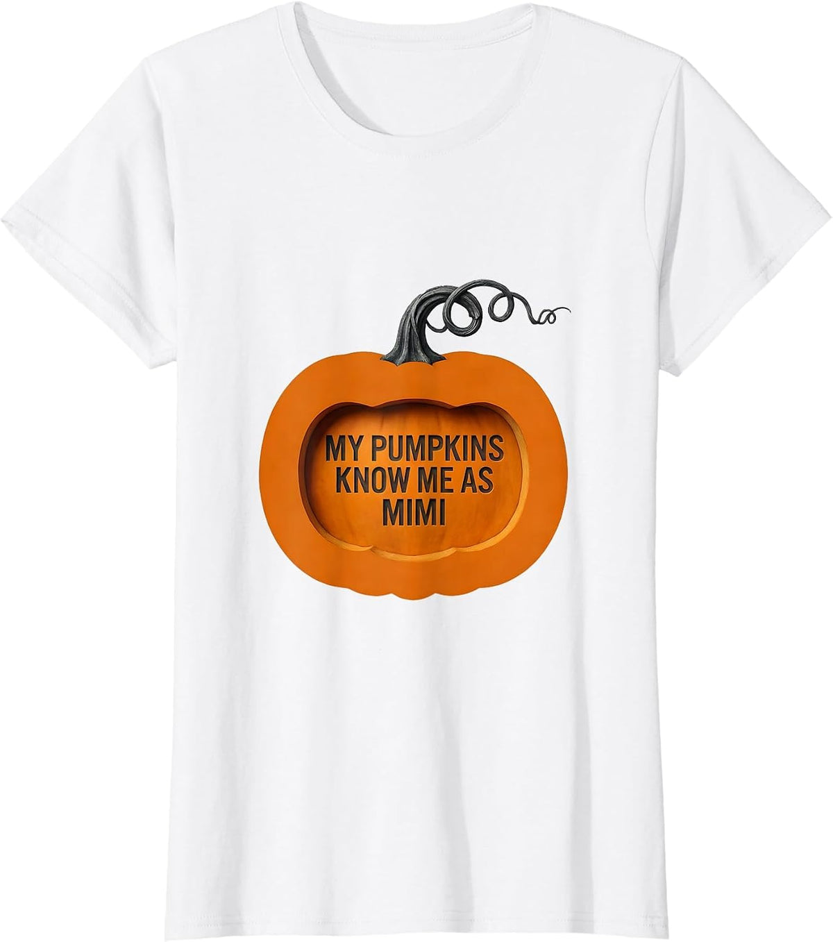 Women's My Pumpkins Know Me As Mimi Funny Halloween Pumpkin Novelty T-Shirt - White