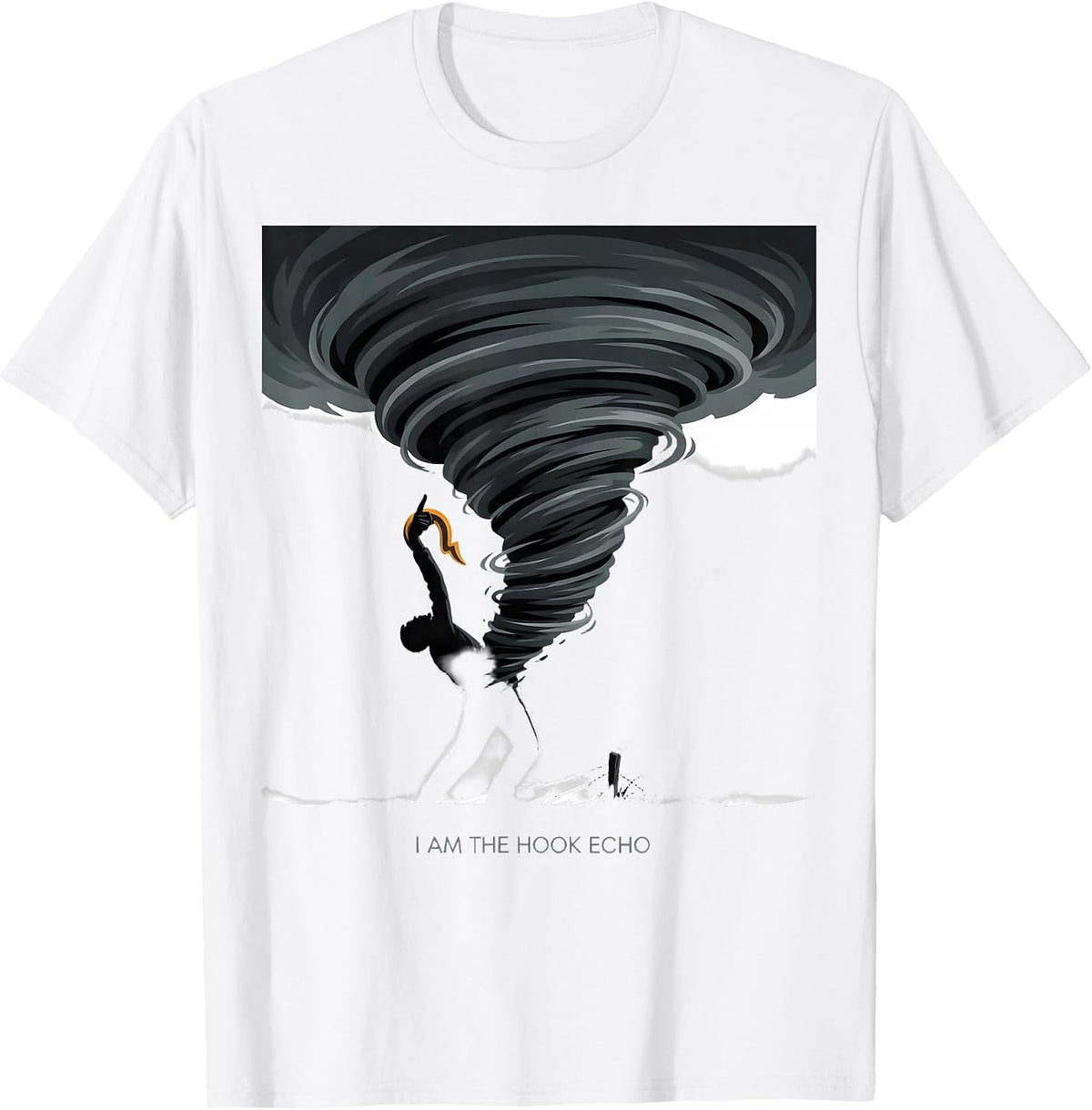 Men's I Am The Hook Echo Editorial Conceptual Storm Chaser T-Shirt - White