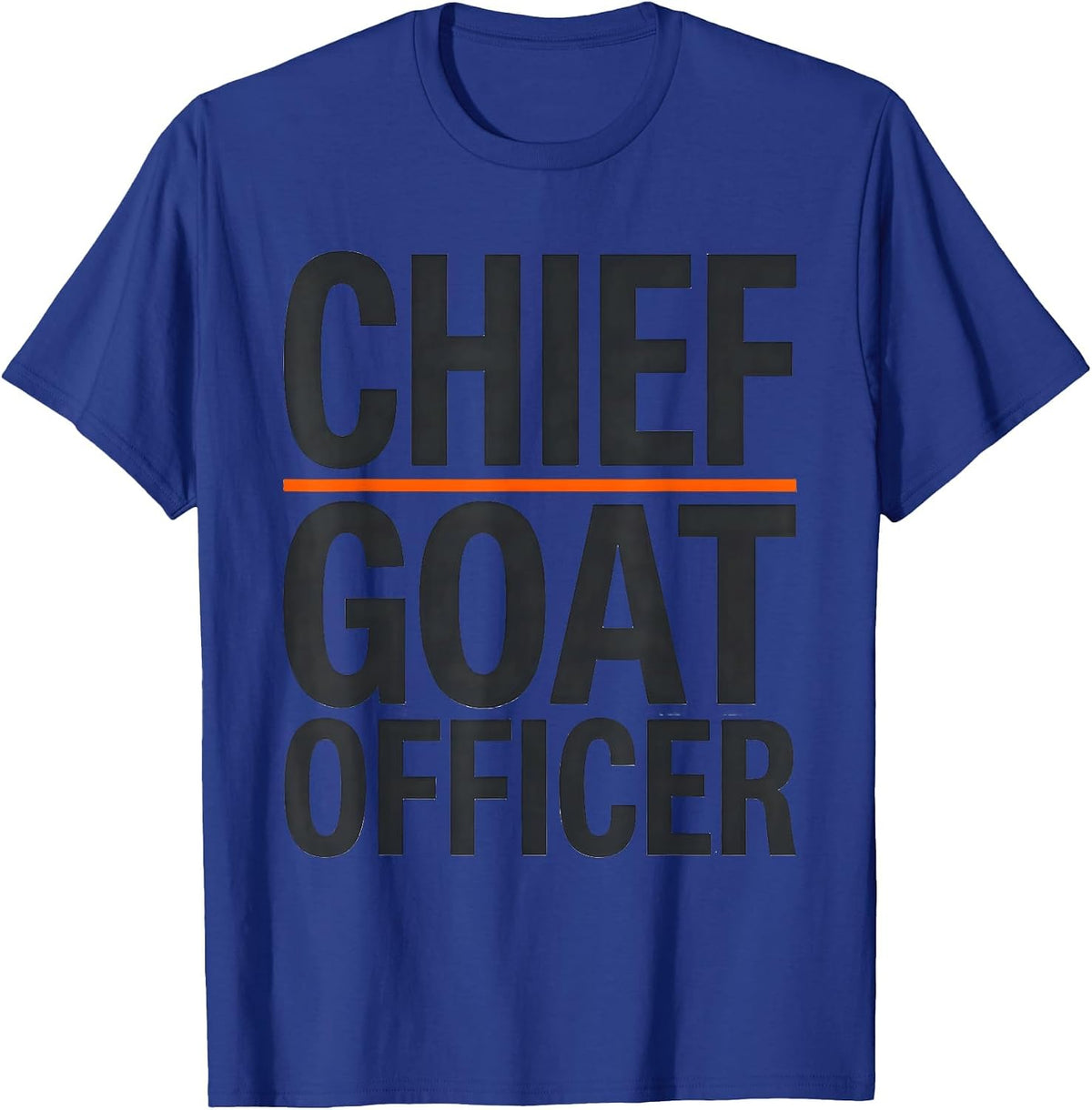 Men's Chief Goat Officer Funny Animal Mascot Novelty Humor T-Shirt - Royal Blue