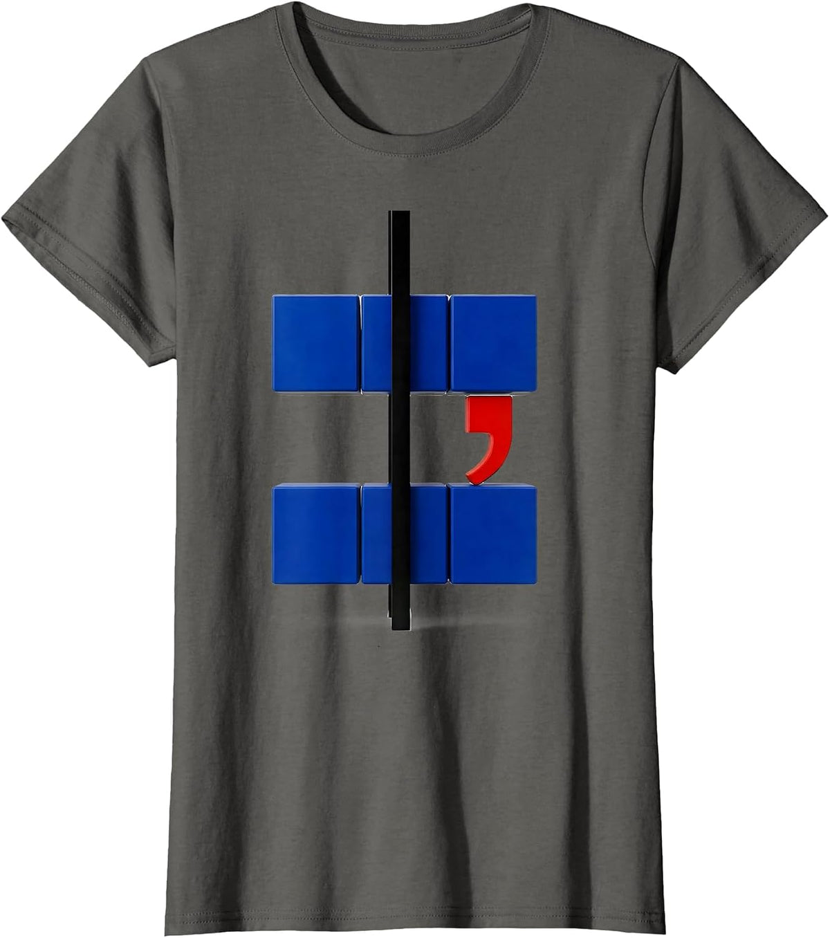 Women's Punctuation Humor Swiss Modern Grammar Teacher Gift T-Shirt - Asphalt Grey