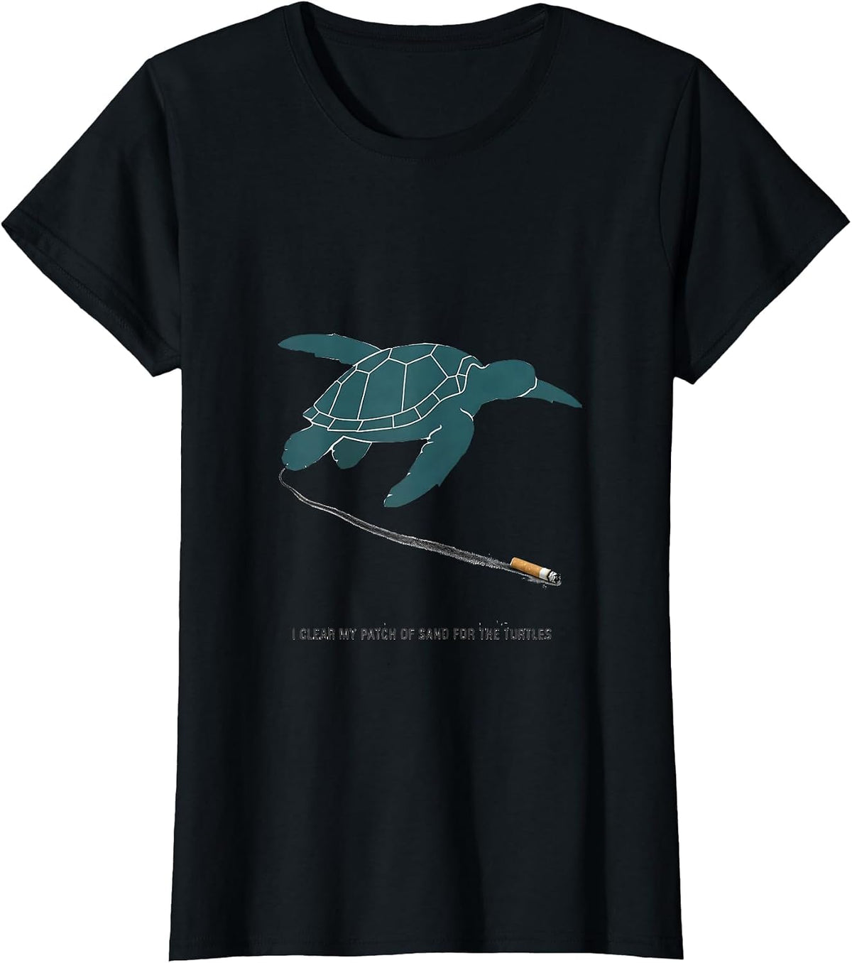 Women's I Clear My Patch Of Sand For The Turtles Vacation T-Shirt - Black