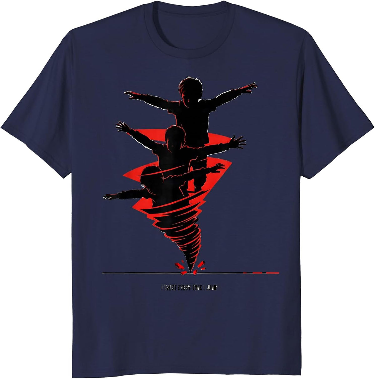 Men's I Twist Every Time I Jump Futurist Dynamism Storm Chaser T-Shirt - Navy Blue