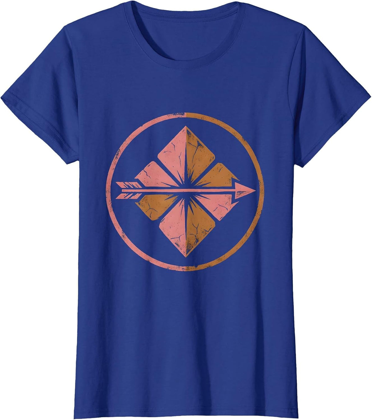 Women's Arrow and Desert Rose Western Boho Graphic T-Shirt - Royal Blue