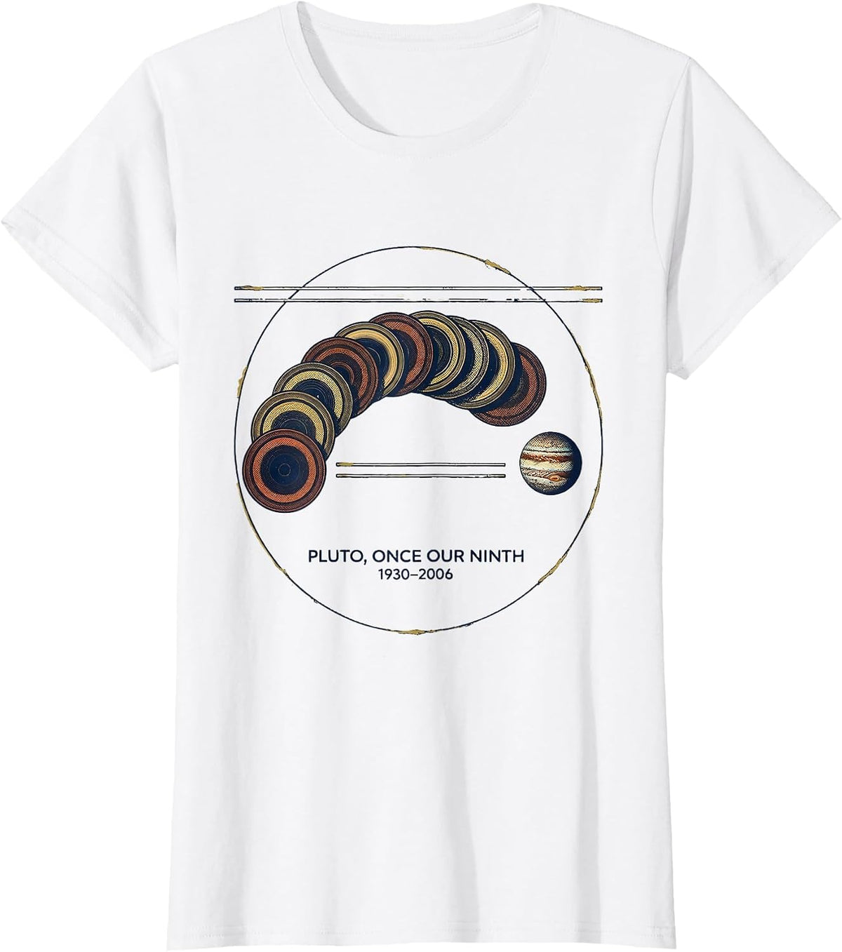 Women's Pluto, Once Our Ninth 1930–2006 Vintage Funny Space Science T-Shirt - White