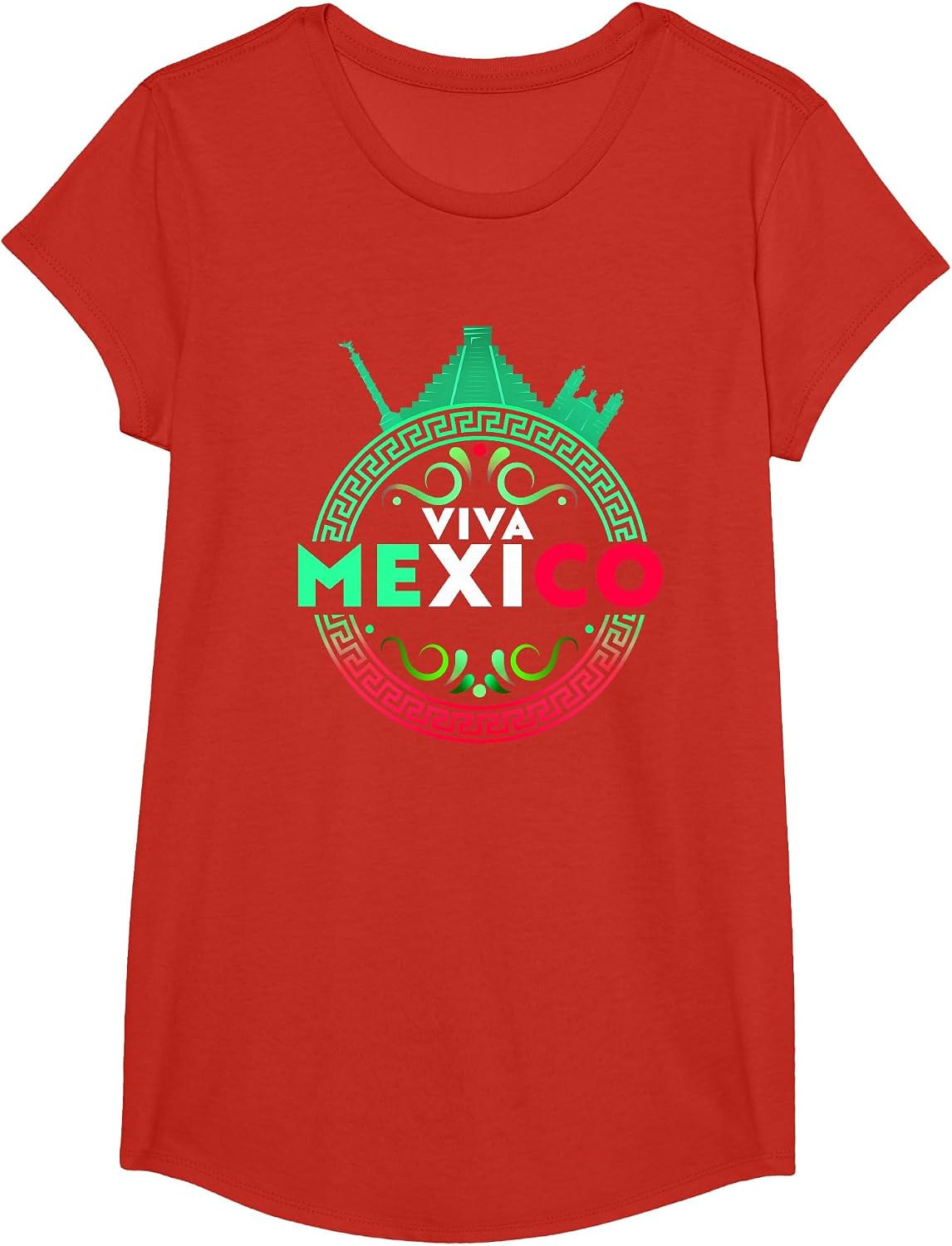 Viva Mexico Mexican Independence 15 September 5 Mayo T-Shirt - Girls Red