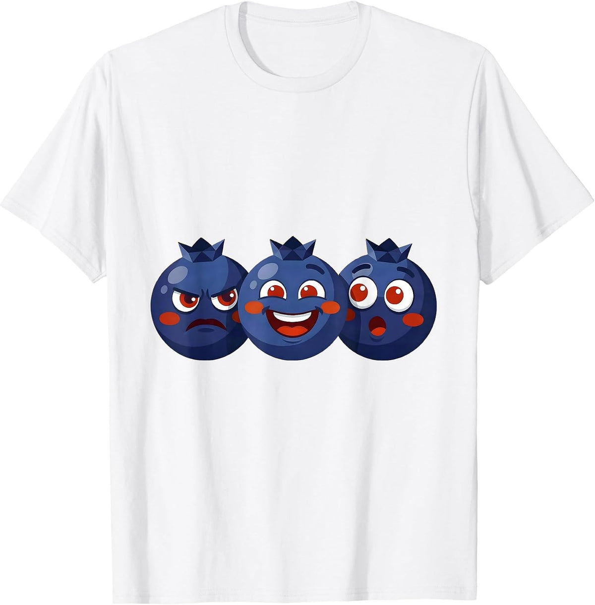 Men's Red White and Blueberries Patriotic Fruit Graphic T-Shirt - White