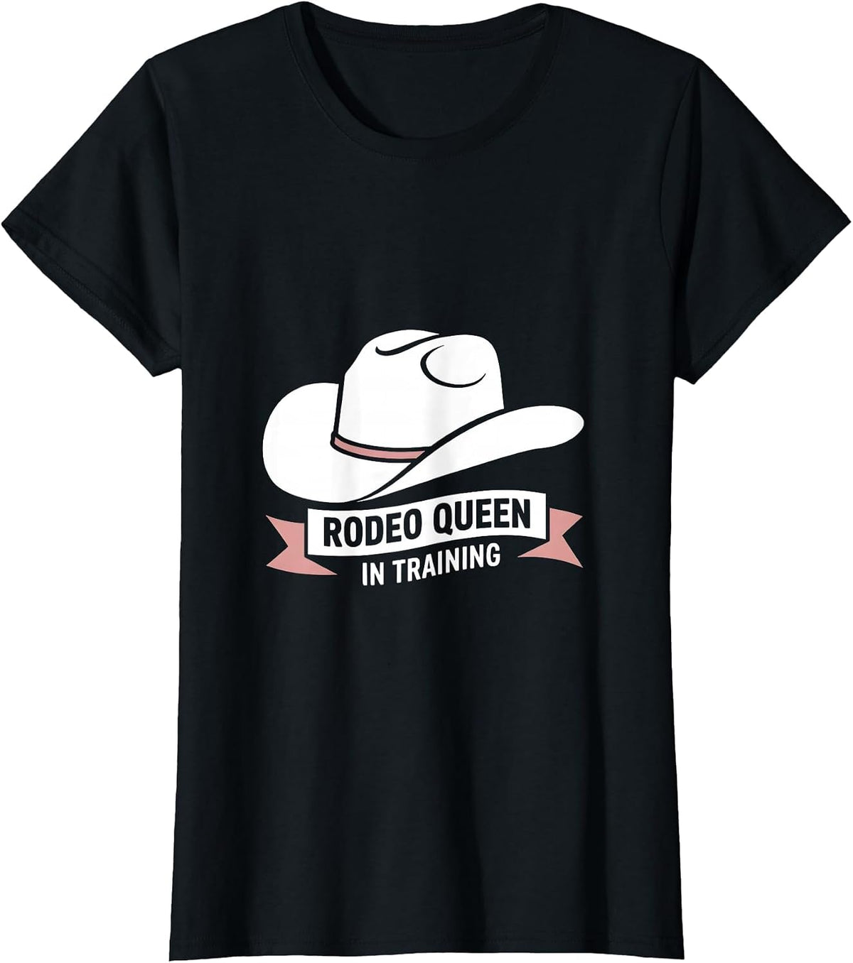 Rodeo Queen In Training Cowgirl Design T-Shirt - Black