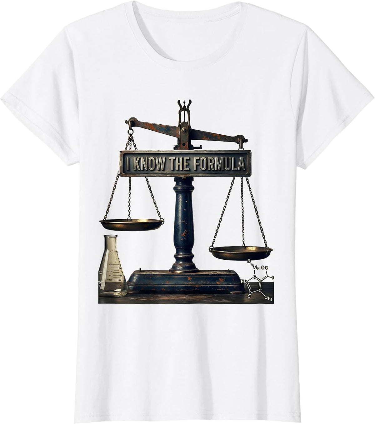Women's I Know The Formula Vintage Chemistry Pun Science Teacher T-Shirt - White