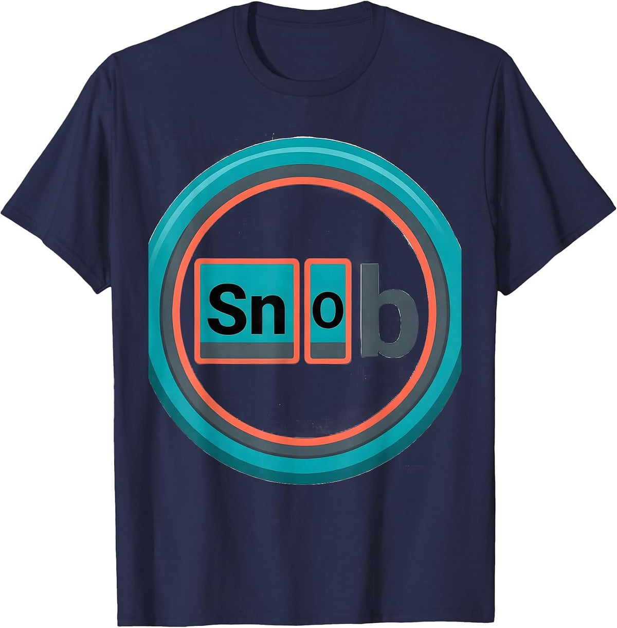 SnOb Funny Science Nerd Periodic Table Element Pun T-Shirt - Navy Blue