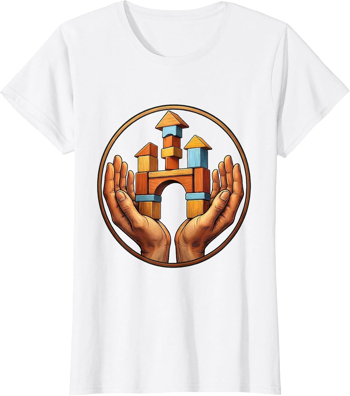 Women's School Counselor Bridge Builder Graphic Design T-Shirt - White