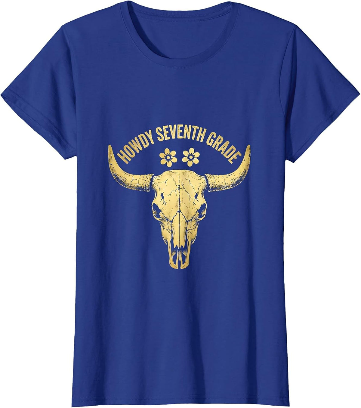 Women's Howdy Seventh Grade Boho Western Teacher Back To School T-Shirt - Royal Blue