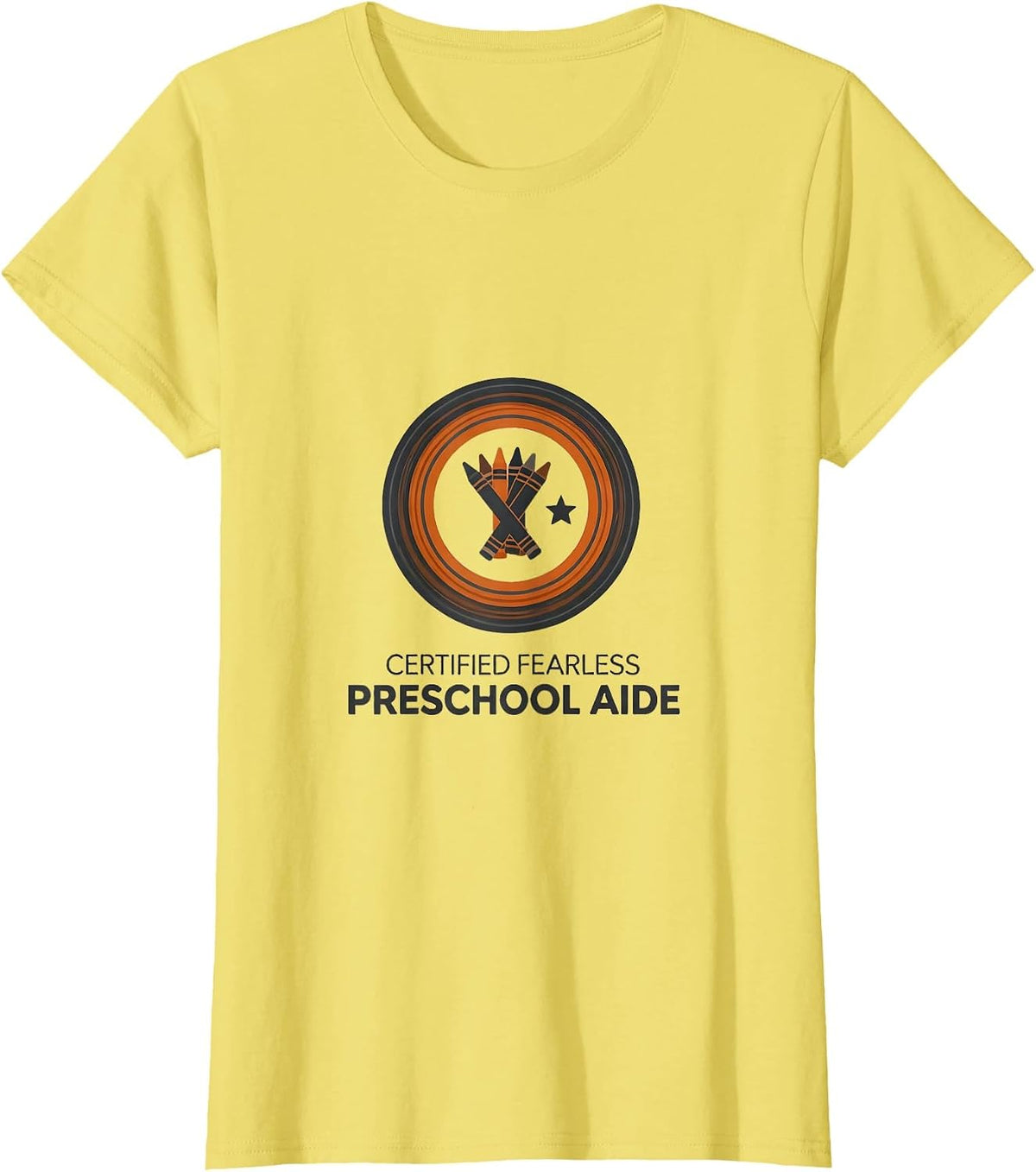 Certified Fearless Preschool Aide Halloween Teacher Humor T-Shirt - Lemon Yellow
