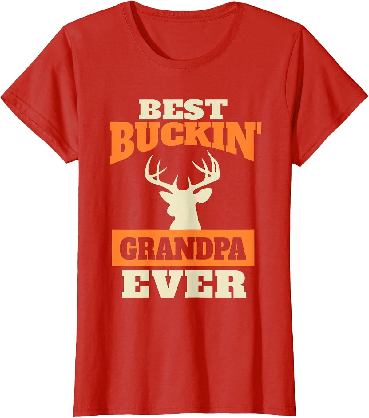 Deer Hunting Grandpa -Best Buckin Grandpa T-Shirt - Red